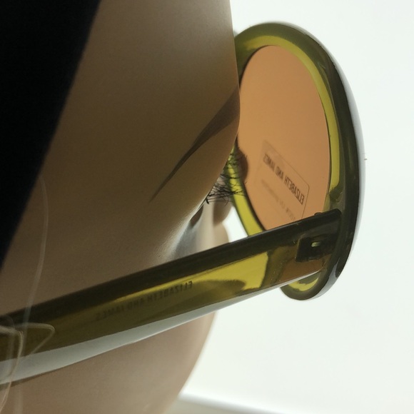 Elizabeth And James Round Green Acrylic Thick Arm Yellow Tint - Picture 5 of 9